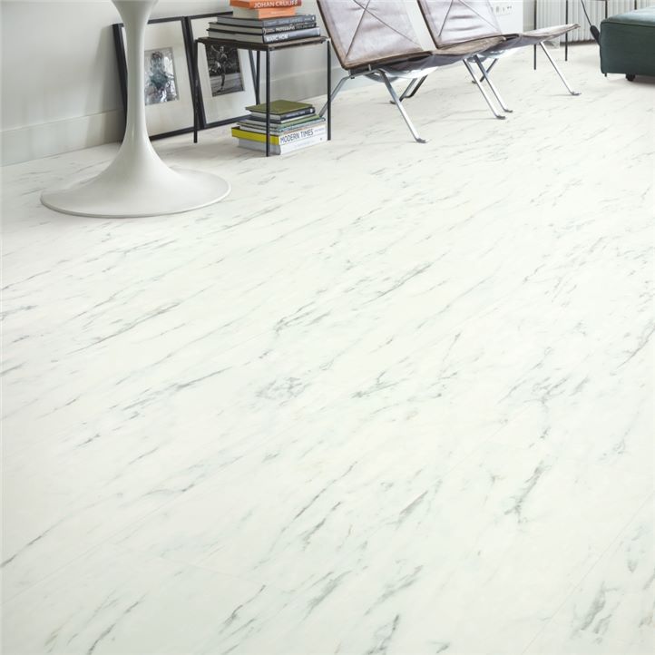 Quick-Step Livyn Ambient Click plus Mramorová dlažba bílá AMCP40136